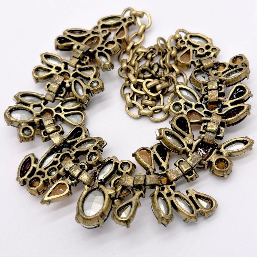 J. Crew Multi-Color Rhinestone Druzy Necklace - image 8